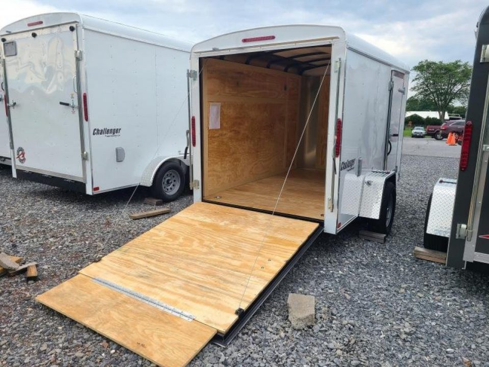 New 6 x 10 Homesteader Challenger Cargo Trailer, 3k GVWR ***White w/ Ramp Door Pkg, Tie Downs