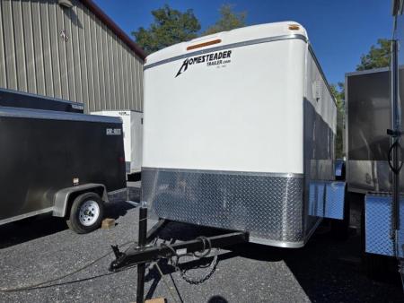 New 6 x 10 Homesteader Challenger Cargo Trailer, 3k GVWR ***White w/ Ramp Door Pkg, Tie Downs