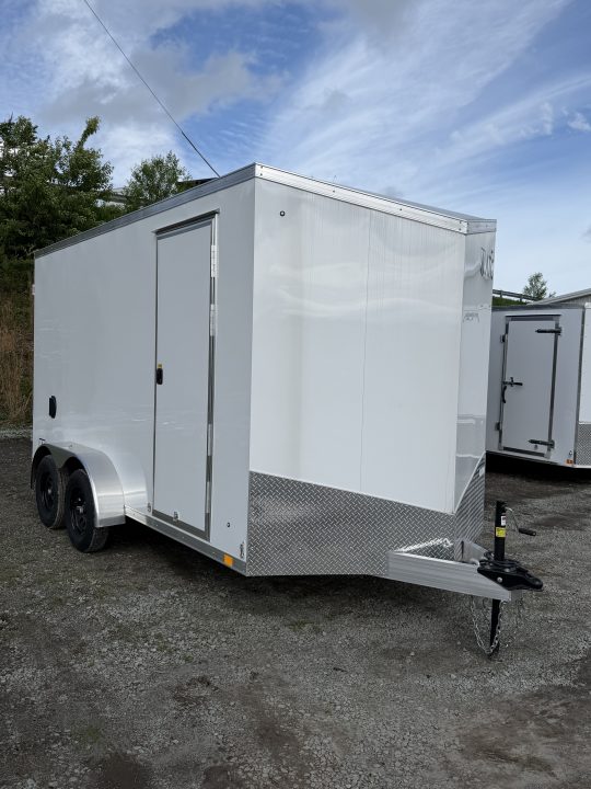 New 2026 ATC 7.5 x 14 (2') V Nose "STo400" All Aluminum Cargo Trailer w/ BARN DOOR