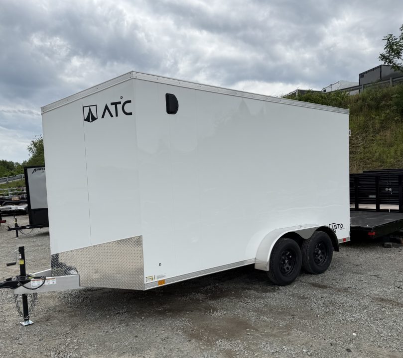 New 2026 ATC 7.5 x 14 (2') V Nose "STo400" All Aluminum Cargo Trailer w/ BARN DOOR