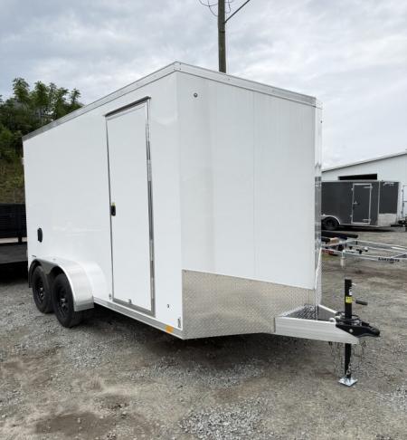 New 2026 ATC 7.5 x 14 (2') V Nose "STo400" All Aluminum Cargo Trailer w/ BARN DOOR