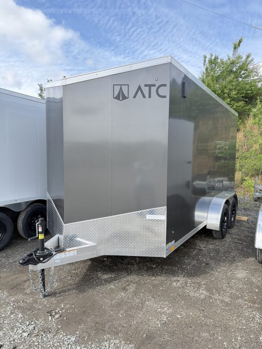 New 2026 ATC 7.5 x 14 (2') V Nose "STo400" All Aluminum Cargo Trailer w/ Ramp Door