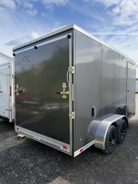 New 2026 ATC 7.5 x 14 (2') V Nose "STo400" All Aluminum Cargo Trailer w/ Ramp Door
