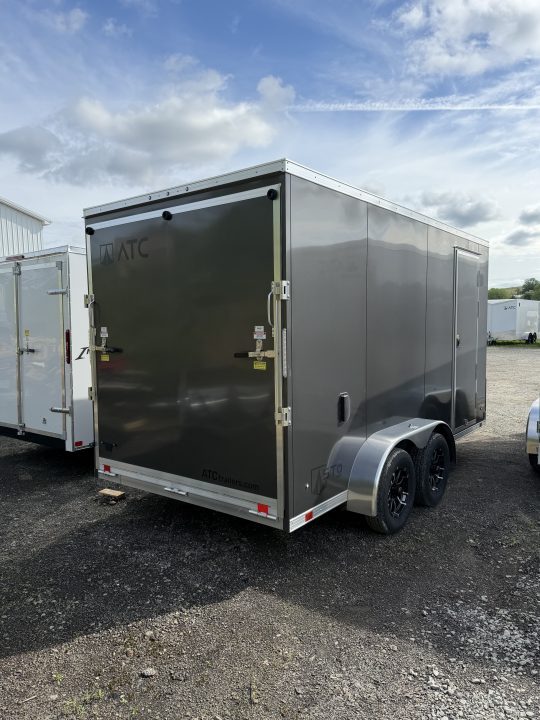 New 2026 ATC 7.5 x 14 (2') V Nose "STo400" All Aluminum Cargo Trailer w/ Ramp Door