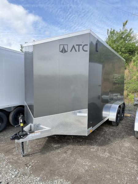 New 2026 ATC 7.5 x 14 (2') V Nose  STo400  All Aluminum Cargo Trailer w/ Ramp Door
