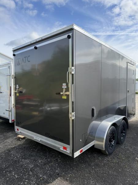 New 2026 ATC 7.5 x 14 (2') V Nose "STo400" All Aluminum Cargo Trailer w/ Ramp Door