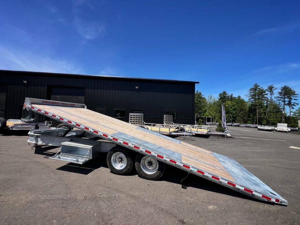 New 2026 Triumph galvanized 102x24 full power tilt deckover/12'' I-Beam/ Hydro Jack/ spare tire- 16k GVW