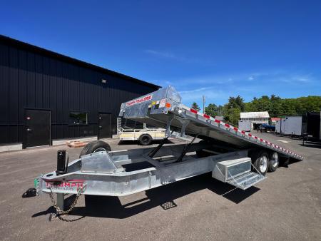 New 2026 Triumph galvanized 102x24 full power tilt deckover/12'' I-Beam/ Hydro Jack/ spare tire- 16k GVW