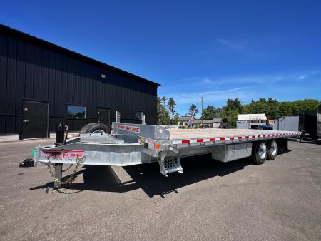 New 2026 Triumph galvanized 102x24 full power tilt deckover/12'' I-Beam/ Hydro Jack/ spare tire- 16k GVW