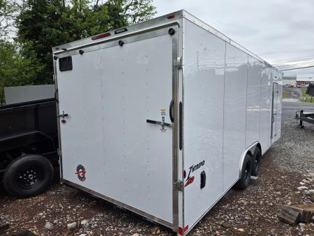 New 8.5 X 24 Homesteader Intrepid HD V-Nose Enclosed Cargo Trailer, 10k GVWR ****White w/.080 PolyCor Side Panels, LED Loading Lights