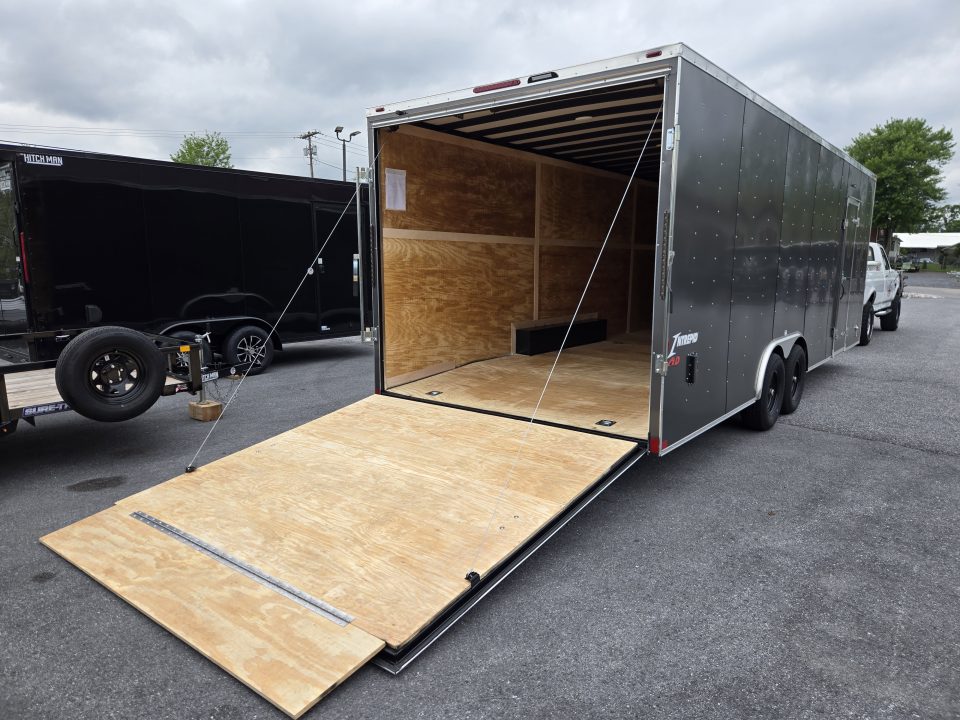 New 8.5 X 24 Homesteader Intrepid HD V-Nose Enclosed Car Trailer, 10k GVWR ****Gray w/.080 PolyCor Side Panels, LED Loading Lights