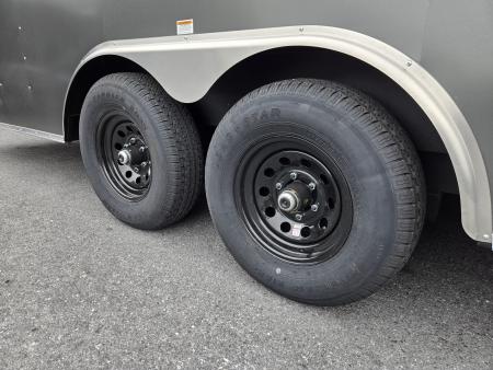 New 8.5 X 24 Homesteader Intrepid HD V-Nose Enclosed Car Trailer, 10k GVWR ****Gray w/.080 PolyCor Side Panels, LED Loading Lights