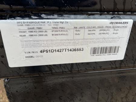 New 2026 PJ Trailers 10' D5 Dump Trailer