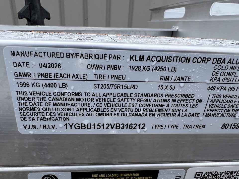 New 2027 Aluma 15' Aluminum 8015 Utility Trailer