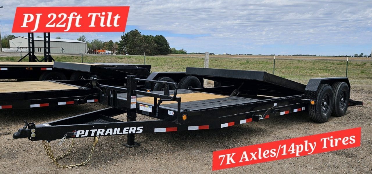 New 2027 PJ Trailers 83" x 22' 6" Channel Equipment Tilt, w/14ply Tires (T6) Tilt Trailer