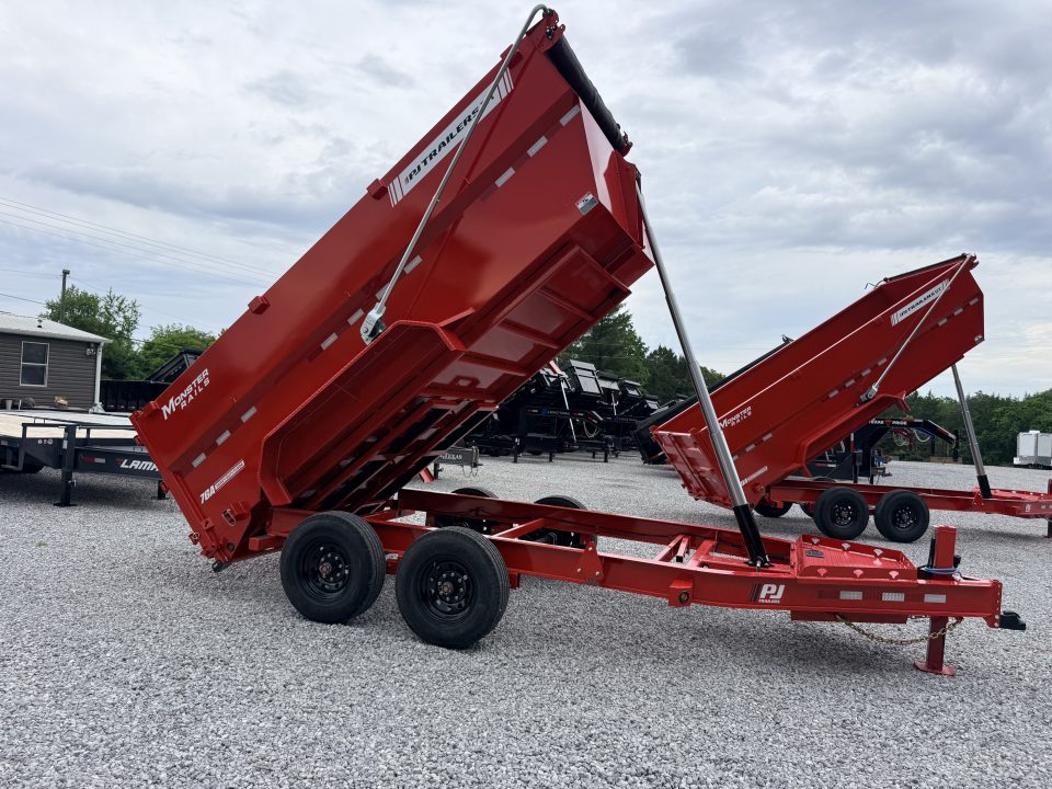 New 2026 PJ Trailers 7X14 (4FT WALL) 5 STAGE TELESCOPIC DUMP TRAILER 17600 GVWR Dump Trailer