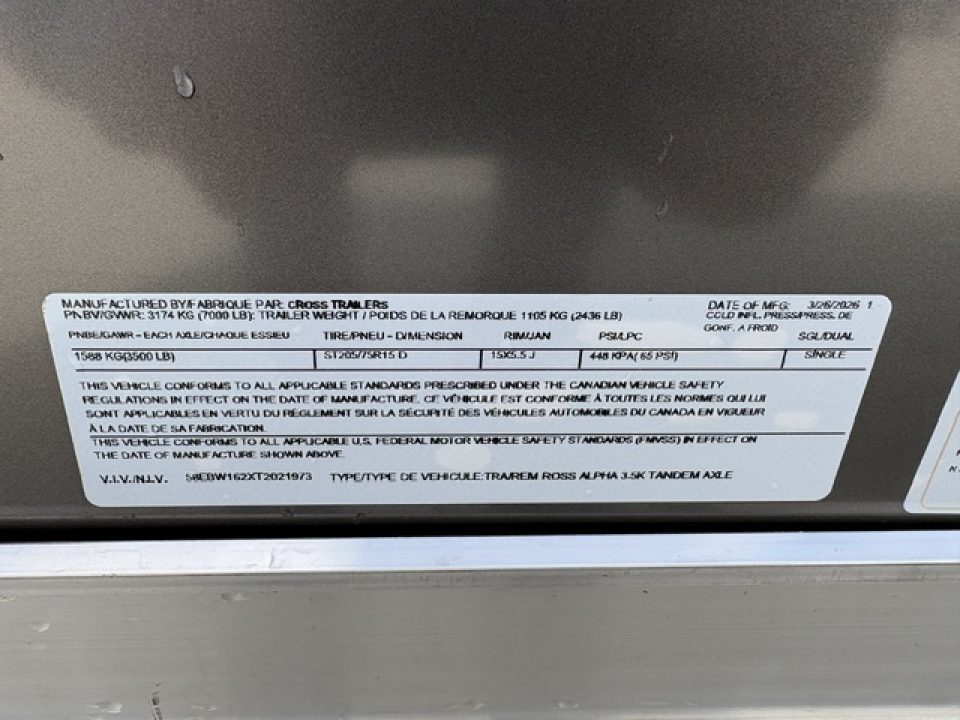 New 2026 Cross Trailers 7x16ft Alpha Enclosed Cargo Trailer