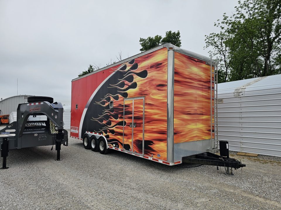 Used 2009 United Expressline 8.5 x 28 21K Enclosed 2-Car Stacker Car / Racing Trailer