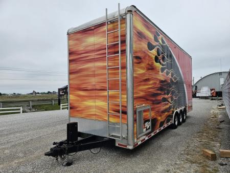 Used 2009 United Expressline 8.5 x 28 21K Enclosed 2-Car Stacker Car / Racing Trailer