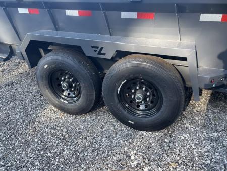 New 2026 Lamar Trailers 7 X 14 FT LOW PRO DUMP TRAILER W/ TARP KIT RAMPS 14 PLY TIRES 14K GVWR