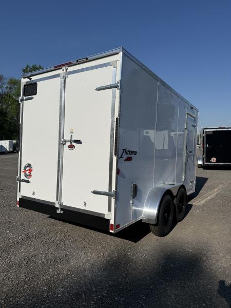 New 2026 Homesteader 7x14IH V-Nose - HD PACKAGE - 7' Interior - WHITE POLYCOR - SWING DOORS Cargo / Enclosed Trailer