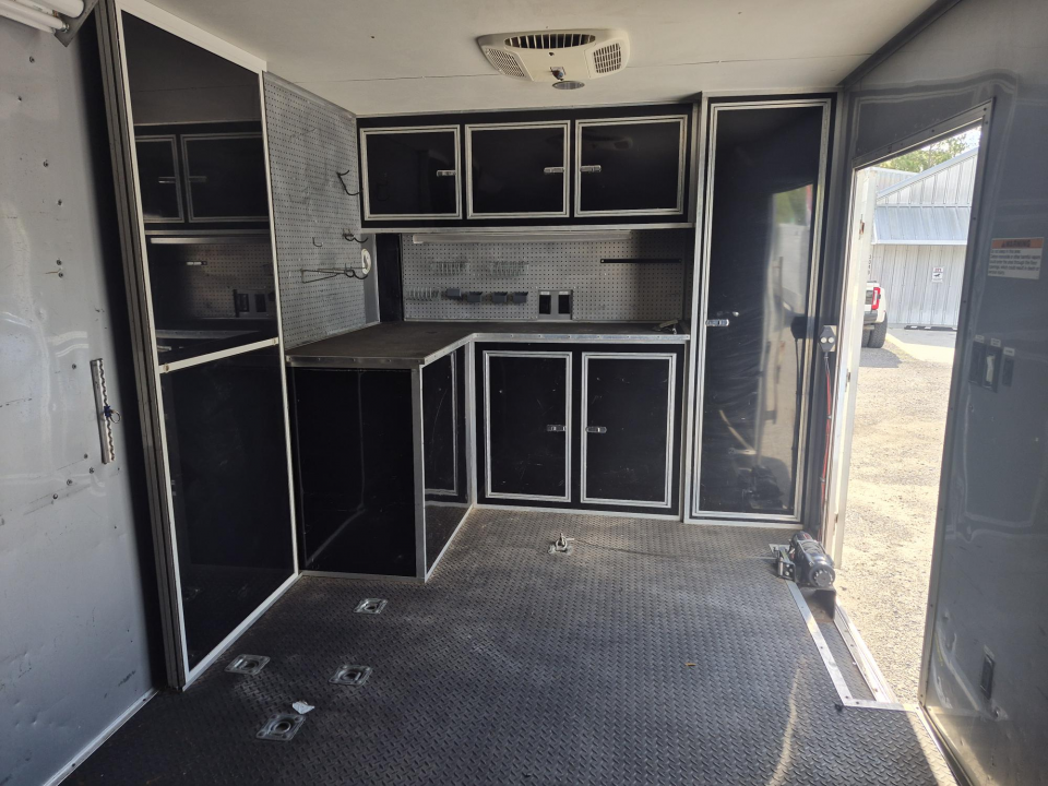 Used 2016 Forest River Eliminator 8.5x30 Race Car Trailer with Generator, Cabinets & Winch Cargo / Enclosed Trailer