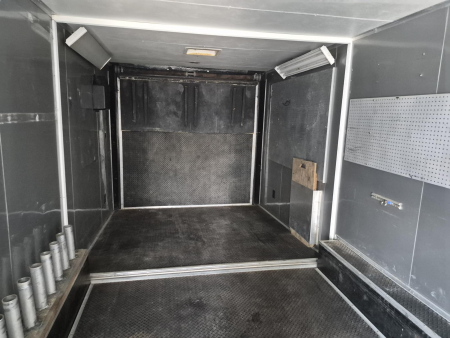 Used 2016 Forest River Eliminator 8.5x30 Race Car Trailer with Generator, Cabinets & Winch Cargo / Enclosed Trailer