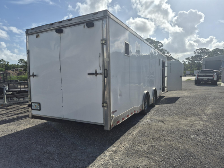 Used 2016 Forest River Eliminator 8.5x30 Race Car Trailer with Generator, Cabinets & Winch Cargo / Enclosed Trailer