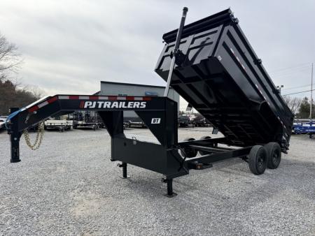 New 2026 PJ Trailers 7X16 GOOSENECK (4FT WALL) DUMP TRAILER 18000 GVWR Dump Trailer
