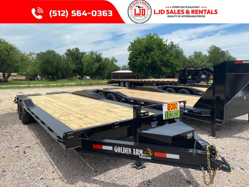 New 2026 Golden Arm - 102  x 26' Drive over fender - Equipment Trailer-