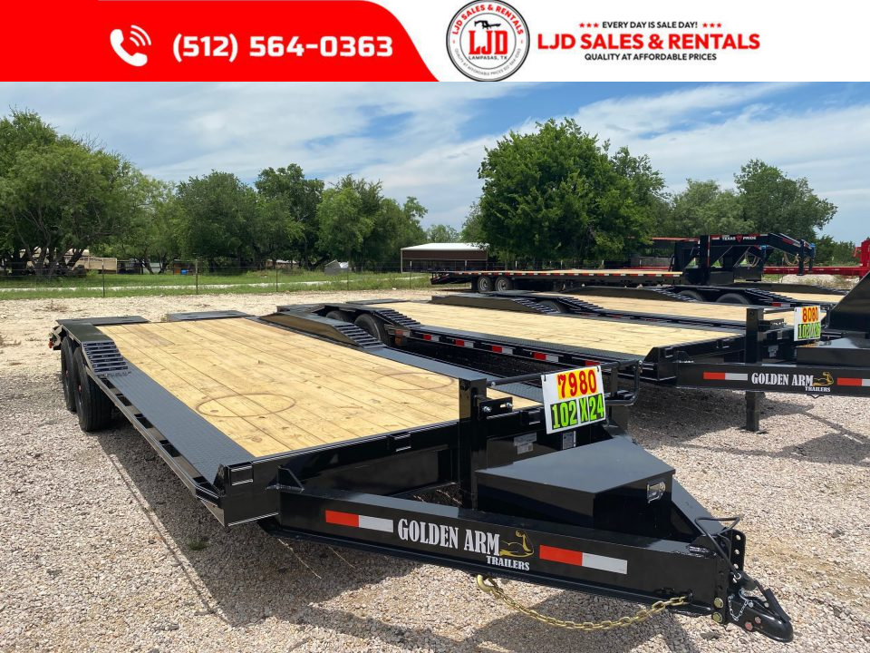 New 2026 Golden Arm - 102  x 24' -Drive over fender - Equipment Trailer