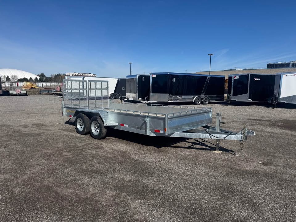 New 2026 7x16 Galvanized Utility / Cargo Trailer - MADE IN CANADA