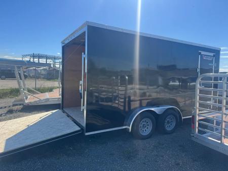 New 2026 7.5x16 Enclosed Trailer with a rear ramp and 7' interior height