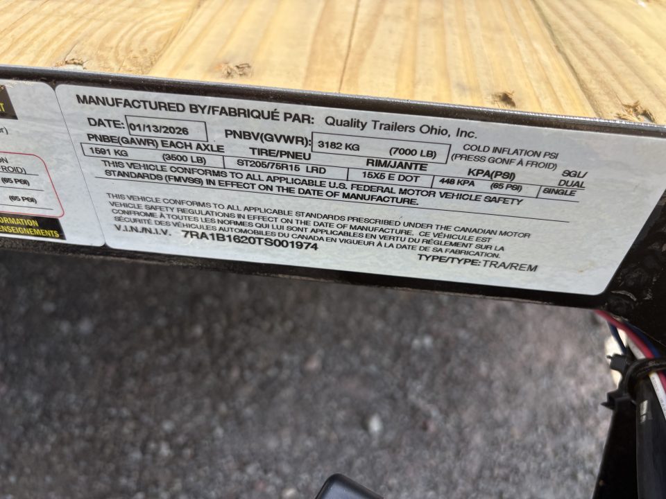 New 2026 Quality Trailers 82" x 16' (14' + 2' Dove Tail) Professional Grade Utility Trailer 7K Utility Trailer