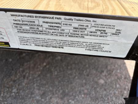 New 2026 Quality Trailers 82" x 16' (14' + 2' Dove Tail) Professional Grade Utility Trailer 7K Utility Trailer