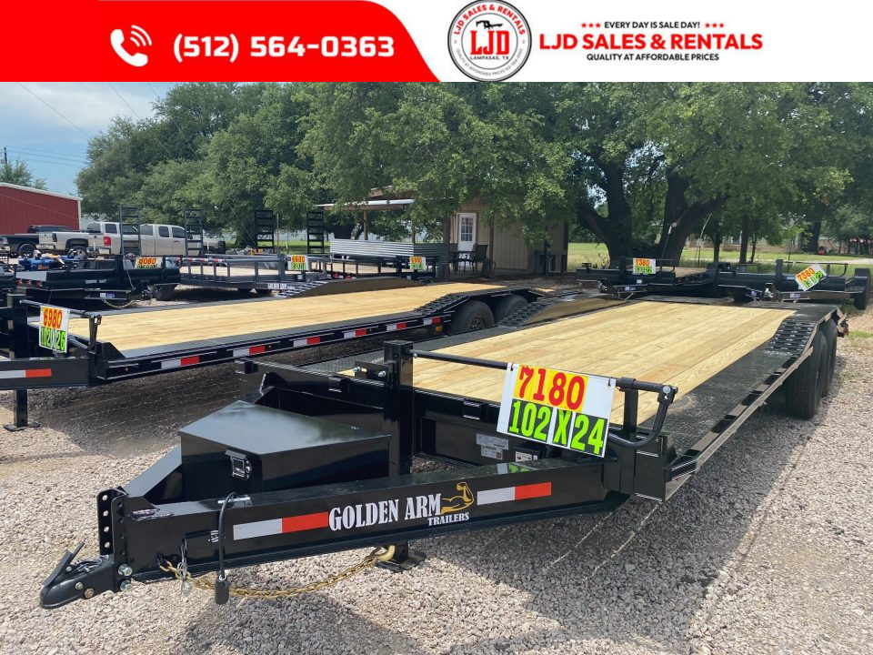 New 2026 Golden Arm - 102" x 24' -Drive over fender - Equipment Trailer