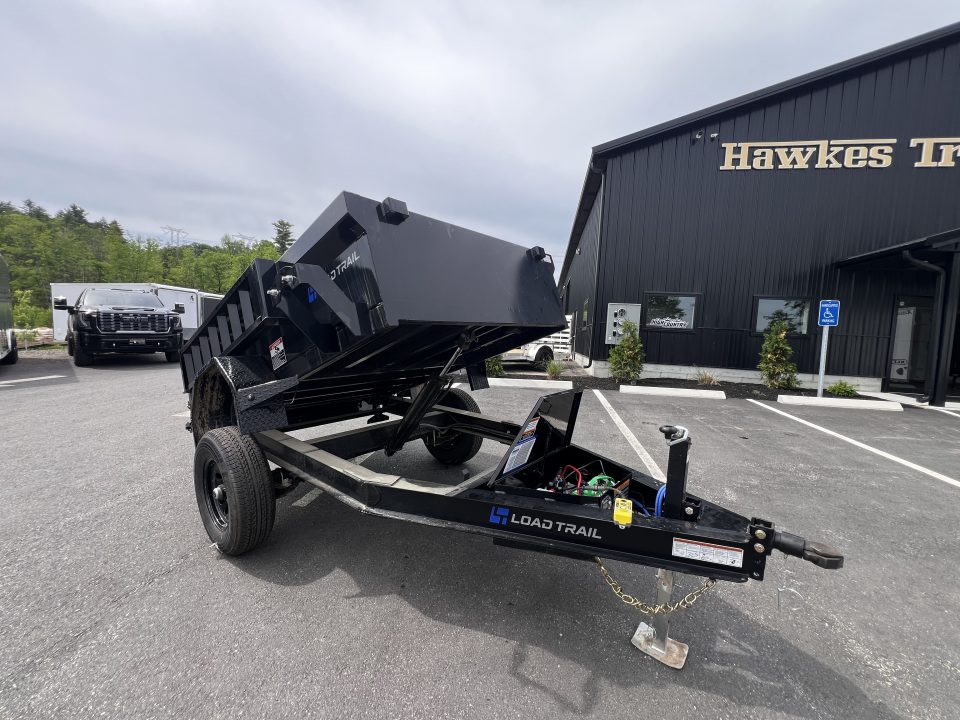New 2026 LOAD TRAIL 5X8- 5200lb single axle Dump Trailer/ Ramps / 2-way gate- 5200gvw