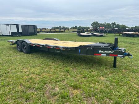 New 2026 Diamond C 102x24 Tandem 23K Pro Tilt w/ Drive Over Fenders, Hydraulic Jack, & Solar Charger