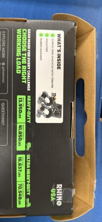 New Rhino USA -3/4" D-Ring Shackles