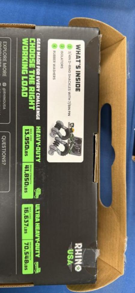New Rhino USA -3/4" D-Ring Shackles