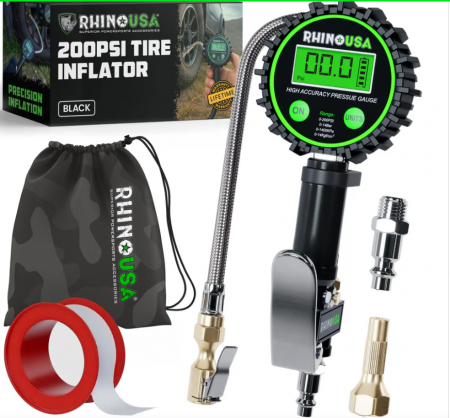 New 200 PSI Tire Inflator Gauge