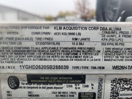 Used 2025 Aluma MID DECK WB26H-TA3 Equipment Trailer