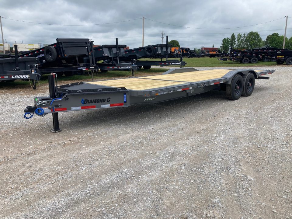 New 2026 Diamond C Trailers 102X24 TANDEM 20K TILT W/ 6' STATIONARY DECK, 18' TILT DECK W/ POWER OPTION, DRIVE OVER FENDERS & HYDROJACK Tilt Trailer