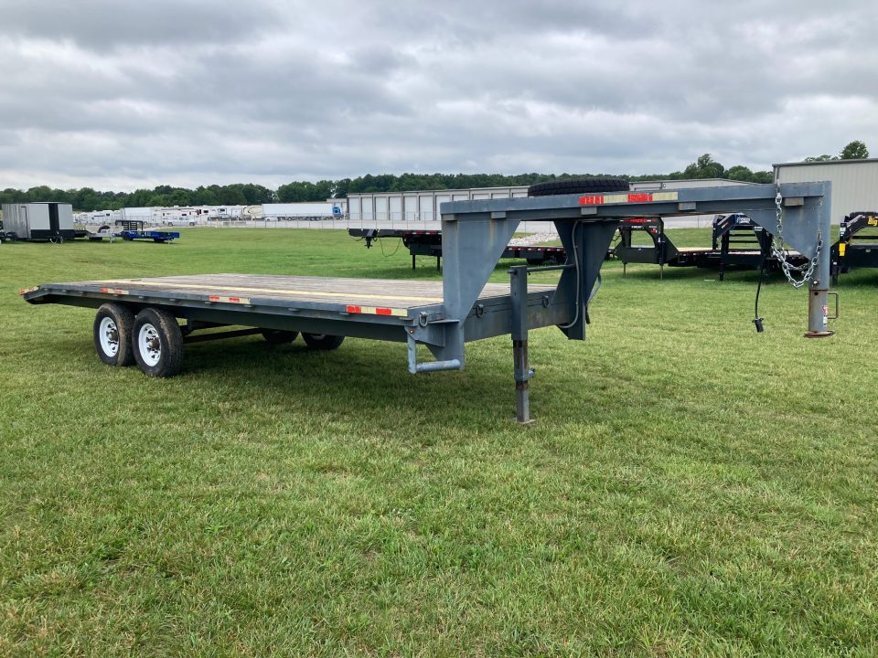 Used 1981 Homemade 102X22 TANDEM 14K GN W/ 2' DOVE & NO RAMPS Flatbed Trailer