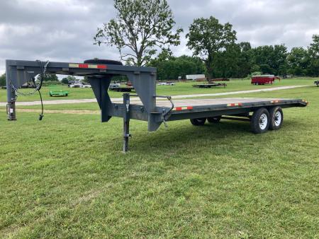 Used 1981 Homemade 102X22 TANDEM 14K GN W/ 2' DOVE & NO RAMPS Flatbed Trailer