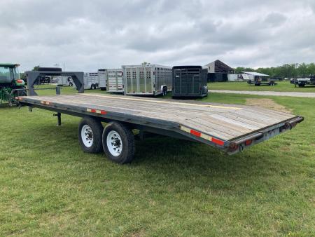 Used 1981 Homemade 102X22 TANDEM 14K GN W/ 2' DOVE & NO RAMPS Flatbed Trailer