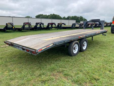 Used 1981 Homemade 102X22 TANDEM 14K GN W/ 2' DOVE & NO RAMPS Flatbed Trailer