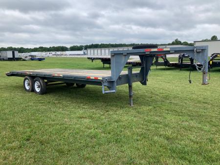 Used 1981 Homemade 102X22 TANDEM 14K GN W/ 2' DOVE & NO RAMPS Flatbed Trailer