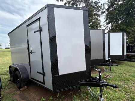 New 2026 Family Trailer 6x12 Tandem Axles Cargo / Enclosed Trailer-Screwless Exterior-Blackout PKg.-Rear spoiler-HD Axles