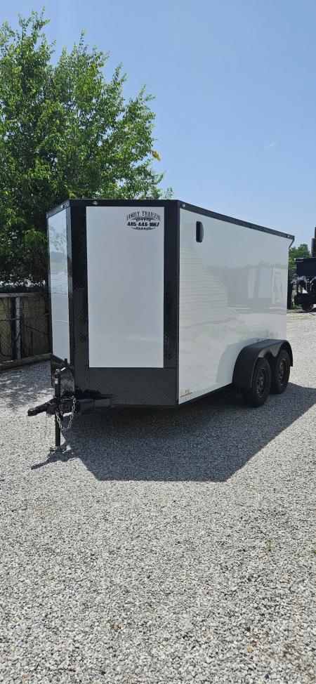 New 2026 Family Trailer 6x12 Tandem Axles Cargo / Enclosed Trailer-Screwless Exterior-Blackout Pkg-Rear Spoiler-HD Axles